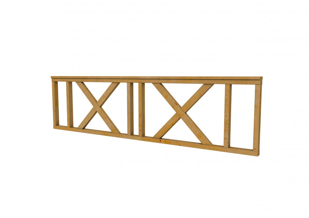 Cl&ocirc;tures | Douglas | Escrime avec croix | type C | 278,5 ? 73 cm | Plan&eacute; | Vert impr&eacute;gn&eacute; |