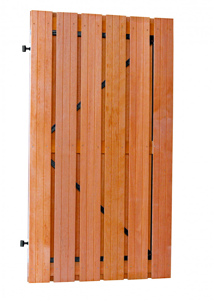 Porte en planches | Bois franc | cadre en acier r&eacute;glable | 100 x 180 | droite verticale | non trait&eacute;