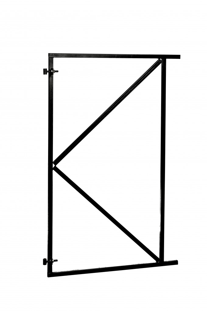 B&acirc;ti de portail| Acier | enduit noir | Droit | 100 x 155 cm |