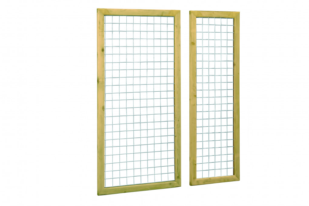 Panneau grillag&eacute; | Treillis d'armature en pin avec maille 7,5 x 7,5 cm | dans cadre 4,4 x 6,8 cm | 90 x 180 cm | vert impr&eacute;gn&eacute;