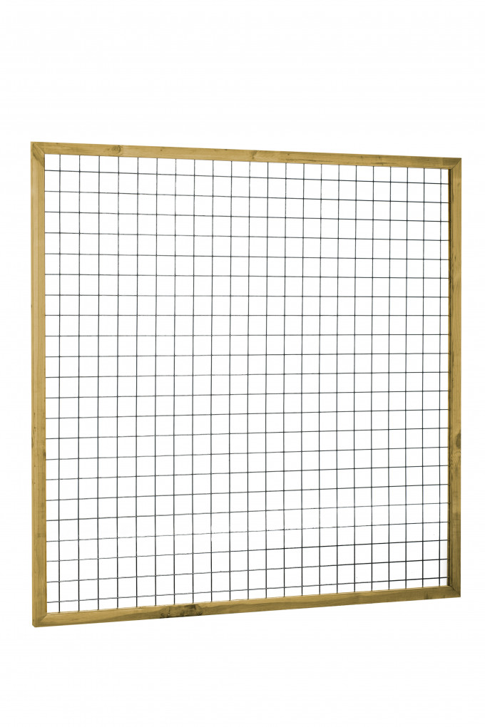 Panneau grillag&eacute; | Eco gaastrellis avec maille 7,5 x 7,5 cm | dans un cadre en pin 4,5 x 4,5 cm | 180 x 180 cm | vert impr&eacute;gn&eacute;