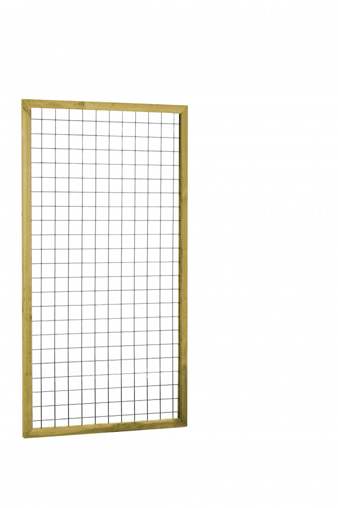 Panneau grillag&eacute; | Eco gaastrellis avec maille 7,5 x 7,5 cm | dans un cadre en pin 4,5 x 4,5 cm | 90 x 180 cm | vert impr&eacute;gn&eacute;