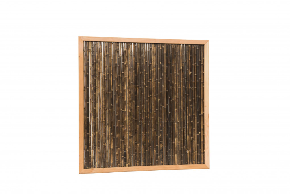 &Eacute;cran d'&eacute;tag&egrave;re | Bambou | Noir | cadre douglas |186 x 186 cm | S&eacute;paration droite | non trait&eacute;