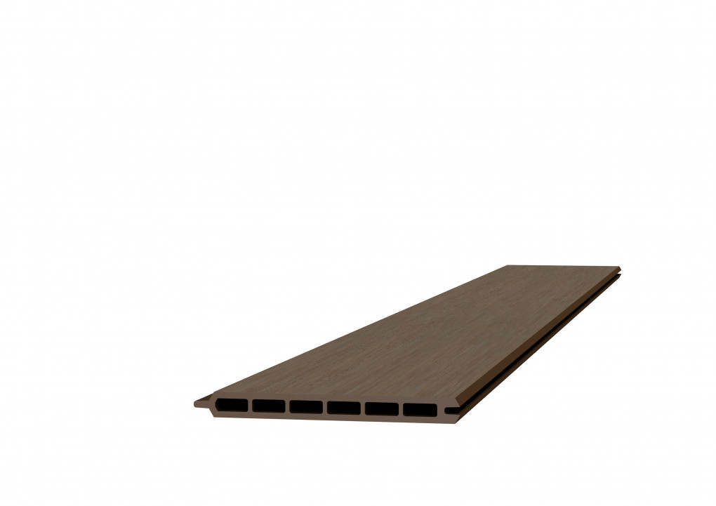 &Eacute;tag&egrave;re &agrave; &eacute;cran composite | Composite Bois Plastique | 2,1 x 19,5 x 180 cm | Marron | Languette et rainure |