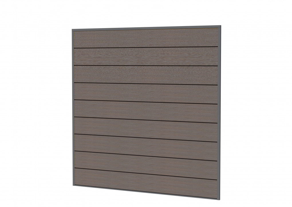&Eacute;cran composite | Composite Bois Plastique | 181,5 x 181,5 cm | marron| Cloison droite | anthracite