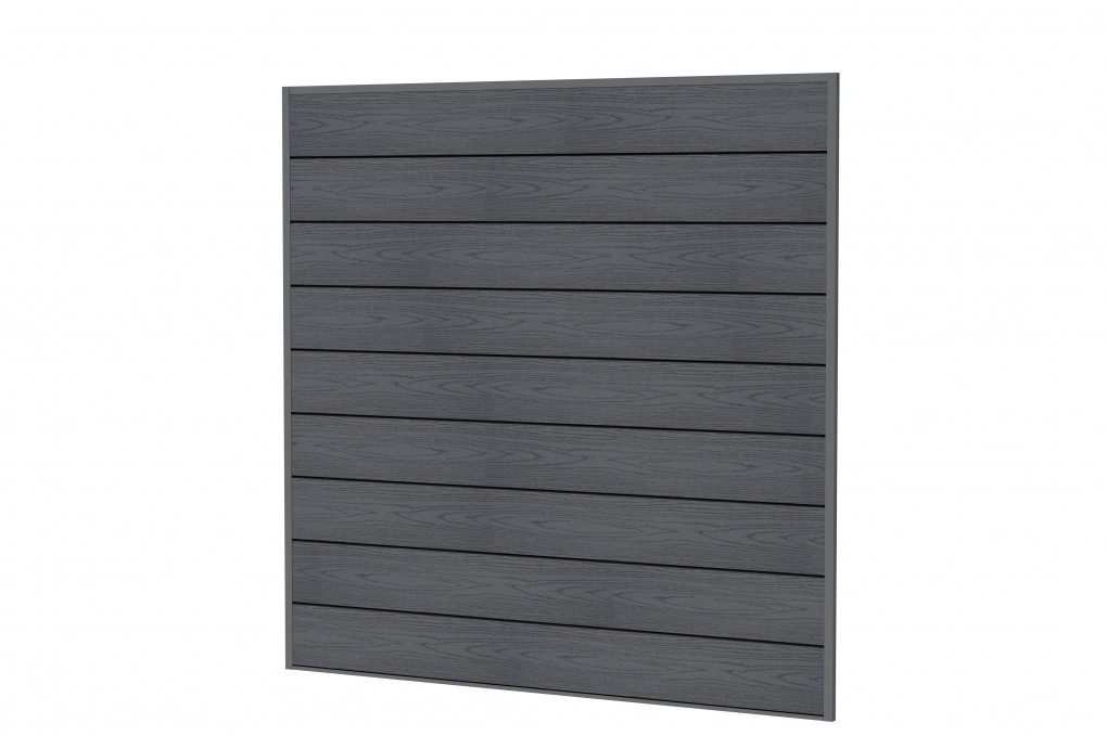 &Eacute;cran composite | Composite Bois Plastique | 181,5 x 181,5 cm | anthracite| Cloison droite |