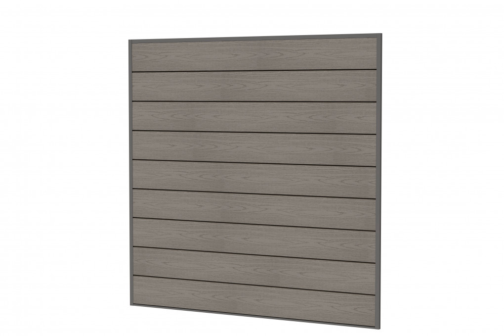 &Eacute;cran composite | Composite Bois Plastique | 181,5 x 181,5 cm | Gris | Cloison droite |