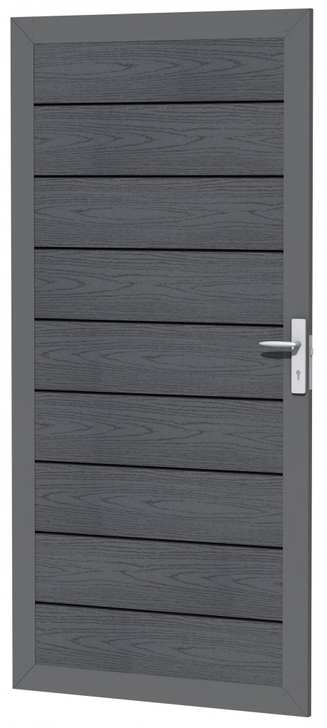 Porte composite | Composite Bois Plastique | cadre en aluminium 90 x 183 cm | anthracite | Droit |