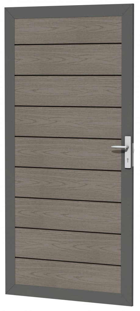 Porte composite | Composite Bois Plastique | Gris | 90 ? 183 cm | Droit |