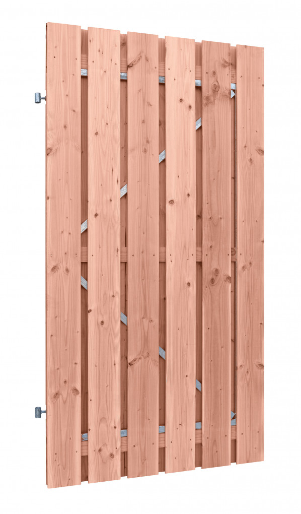 porte en planche | Douglas | rabot&eacute; | cadre en acier r&eacute;glable, 16 mm | 100 x 190 cm | Droit | non trait&eacute;