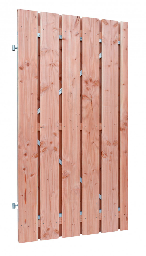 porte en planche | Douglas | rabot&eacute; | cadre en acier r&eacute;glable, 18 mm | 100 x 190 cm | Droit | non trait&eacute;