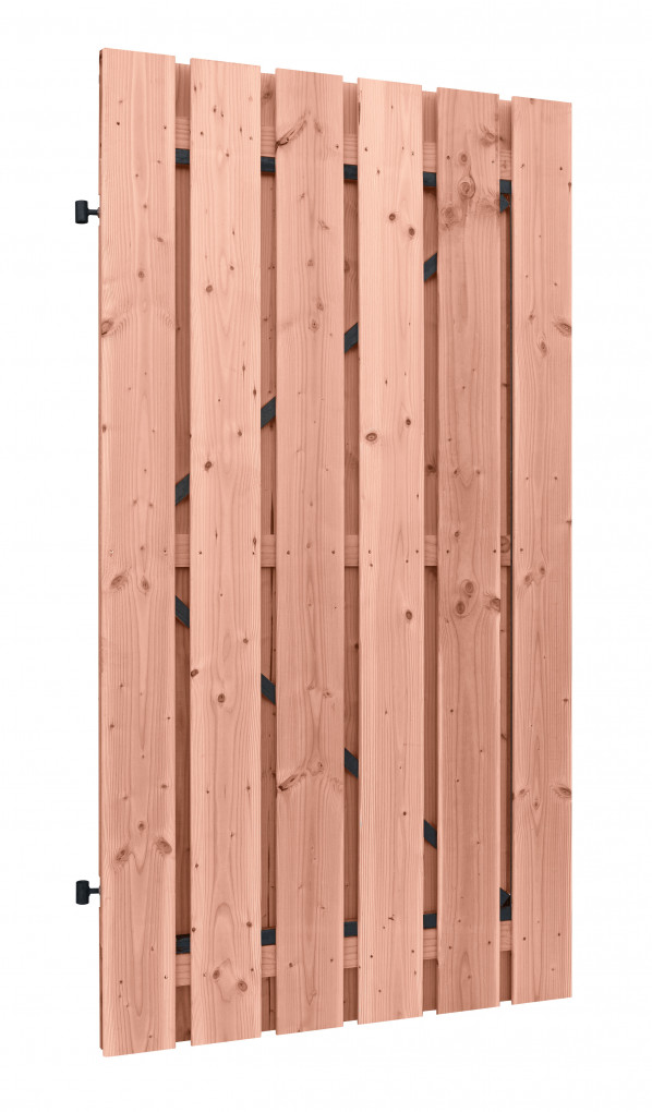 Porte en planches | Douglas | Plan&eacute; | cadre en acier r&eacute;glable, 16 mm | 100 x 190 cm | Droit | non trait&eacute;