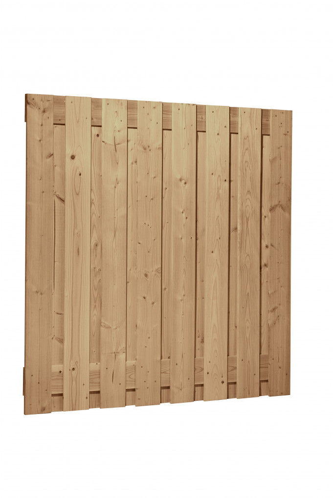 Plankenscherm | Douglas | geschaafd | 17 planken van 18 mm | 180 x 180 cm | Verticaal | groen geïmpregneerd
