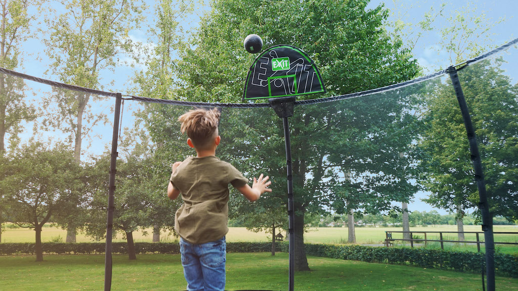 EXIT Panier de trampoline avec ballon en mousse Anneau de basket-ball pour trampolines