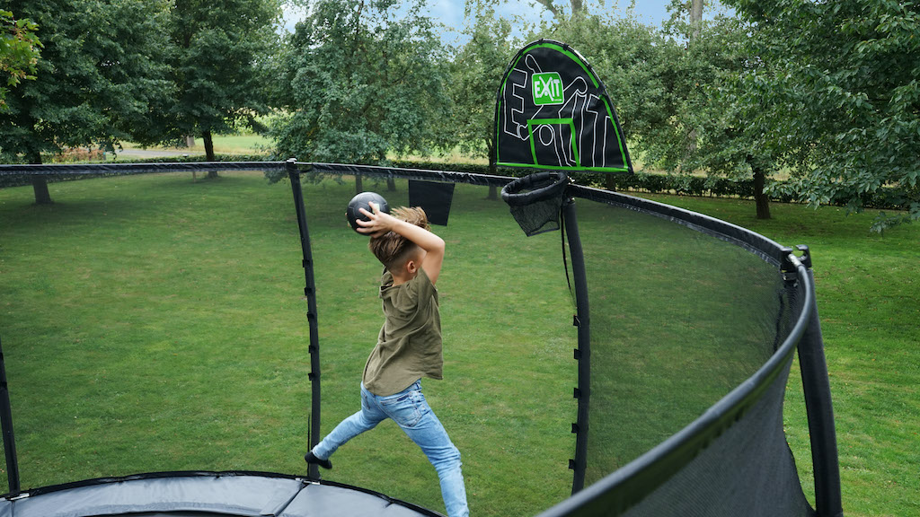 EXIT Panier de trampoline avec ballon en mousse Anneau de basket-ball pour trampolines