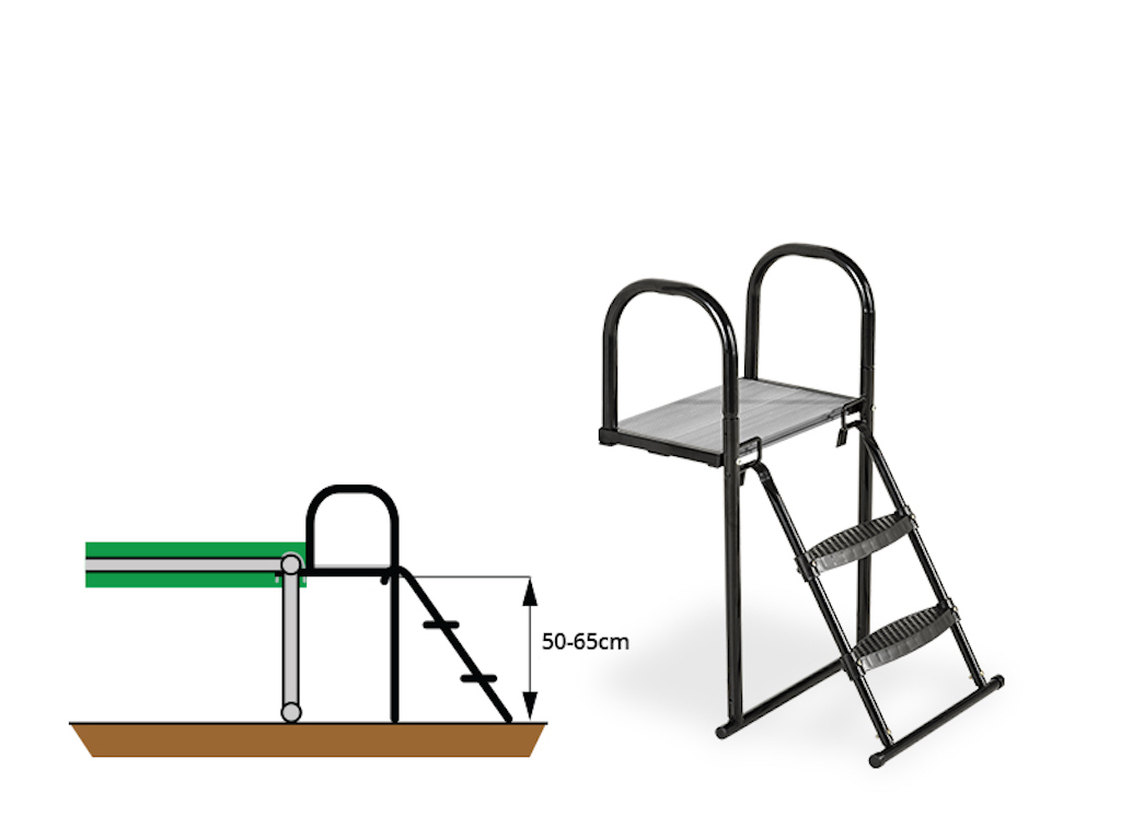 EXIT Trampoline platform met ladder voor Framehoogte: van 50-65cm