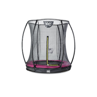 Trampoline de sol EXIT Silhouette ø183cm avec filet de s&eacute;curit&eacute; - rose