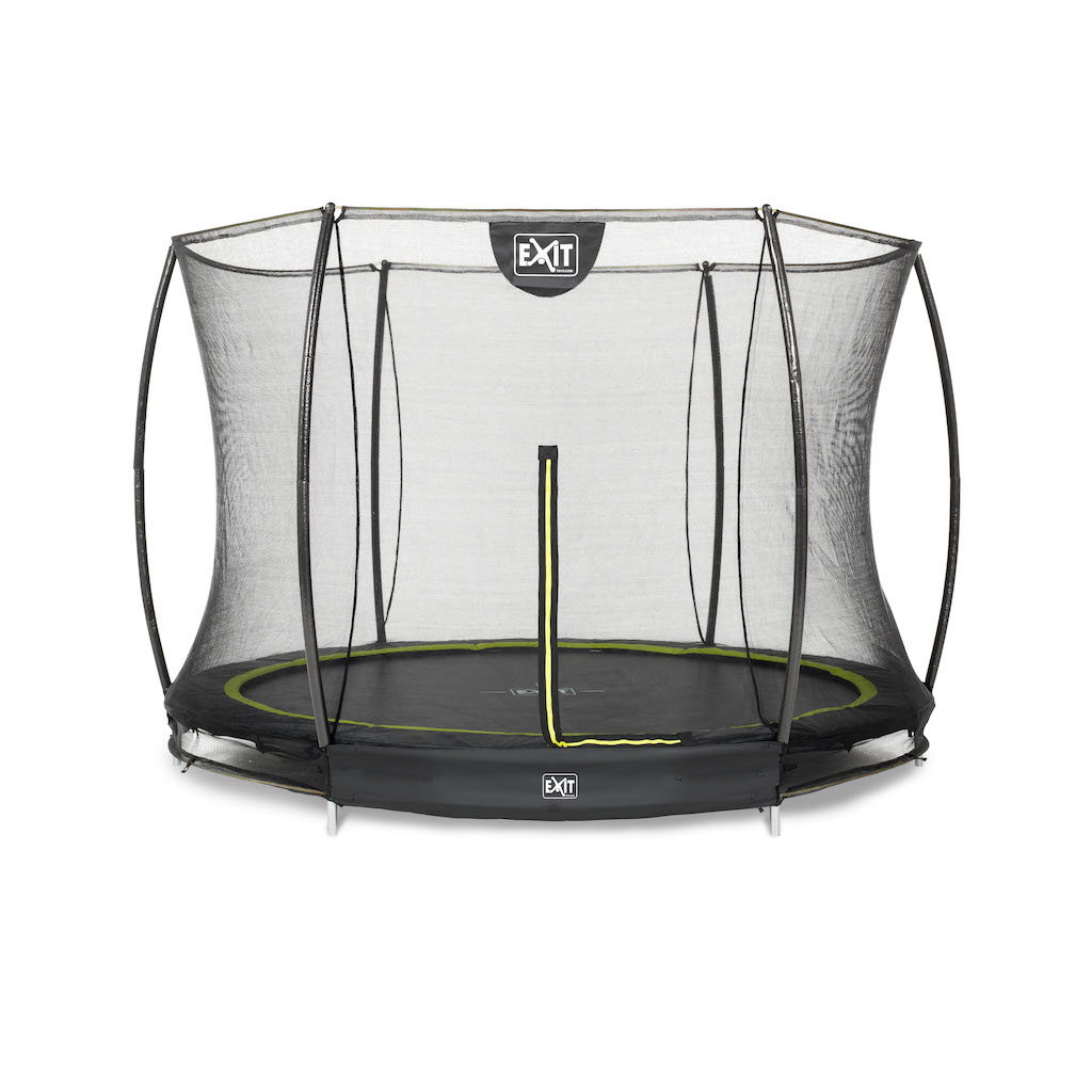 Trampoline enterré EXIT Silhouette ø244cm avec filet de sécurité - noir