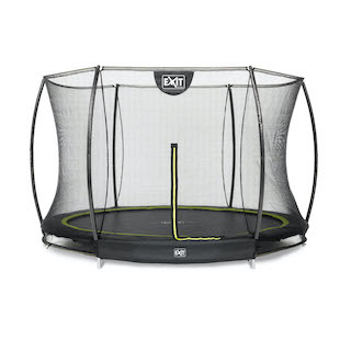 Trampoline de sol EXIT Silhouette Ø305cm avec filet de s&eacute;curit&eacute; - noir