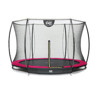 Trampoline de sol EXIT Silhouette ø305cm avec filet de s&eacute;curit&eacute; - rose