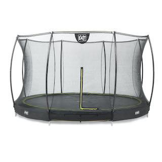 Trampoline de sol EXIT Silhouette Ø366cm avec filet de s&eacute;curit&eacute; - noir