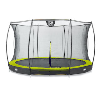 Trampoline de sol EXIT Silhouette ø366cm avec filet de s&eacute;curit&eacute; - vert