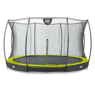 EXIT Trampoline de sol Silhouette ø427cm avec filet de s&eacute;curit&eacute; - vert