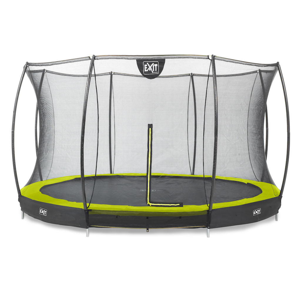 EXIT Silhouette inground trampoline &#248;427cm met veiligheidsnet- groen