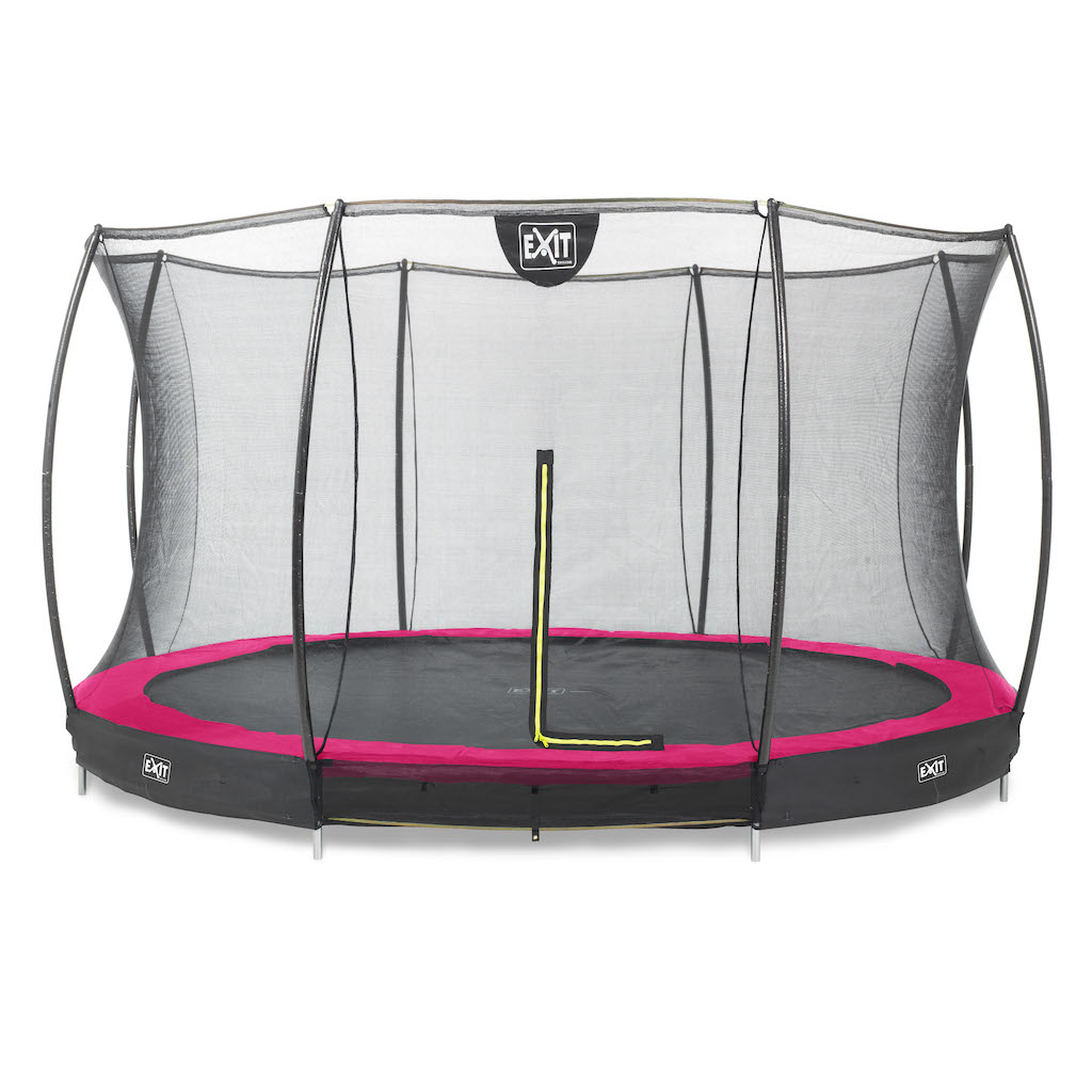 EXIT Silhouette inground trampoline &#248;427cm met veiligheidsnet- roze