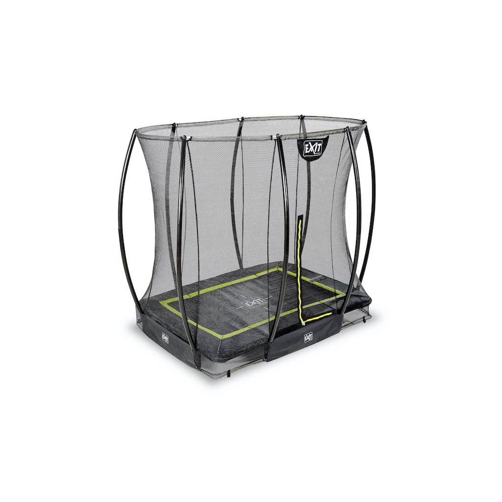 EXIT Silhouette trampoline enterré 153x214cm avec filet de sécurité - noir