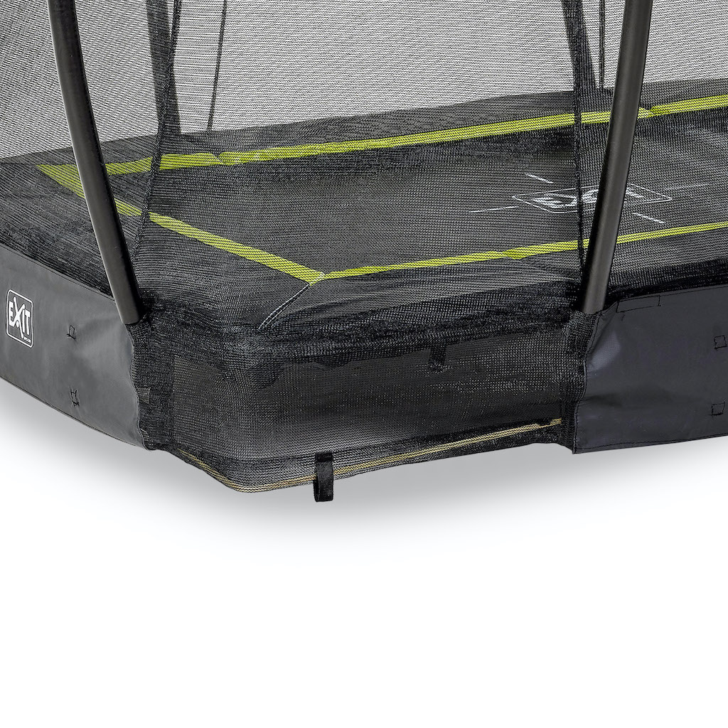 EXIT Silhouette trampoline enterré 153x214cm avec filet de sécurité - noir