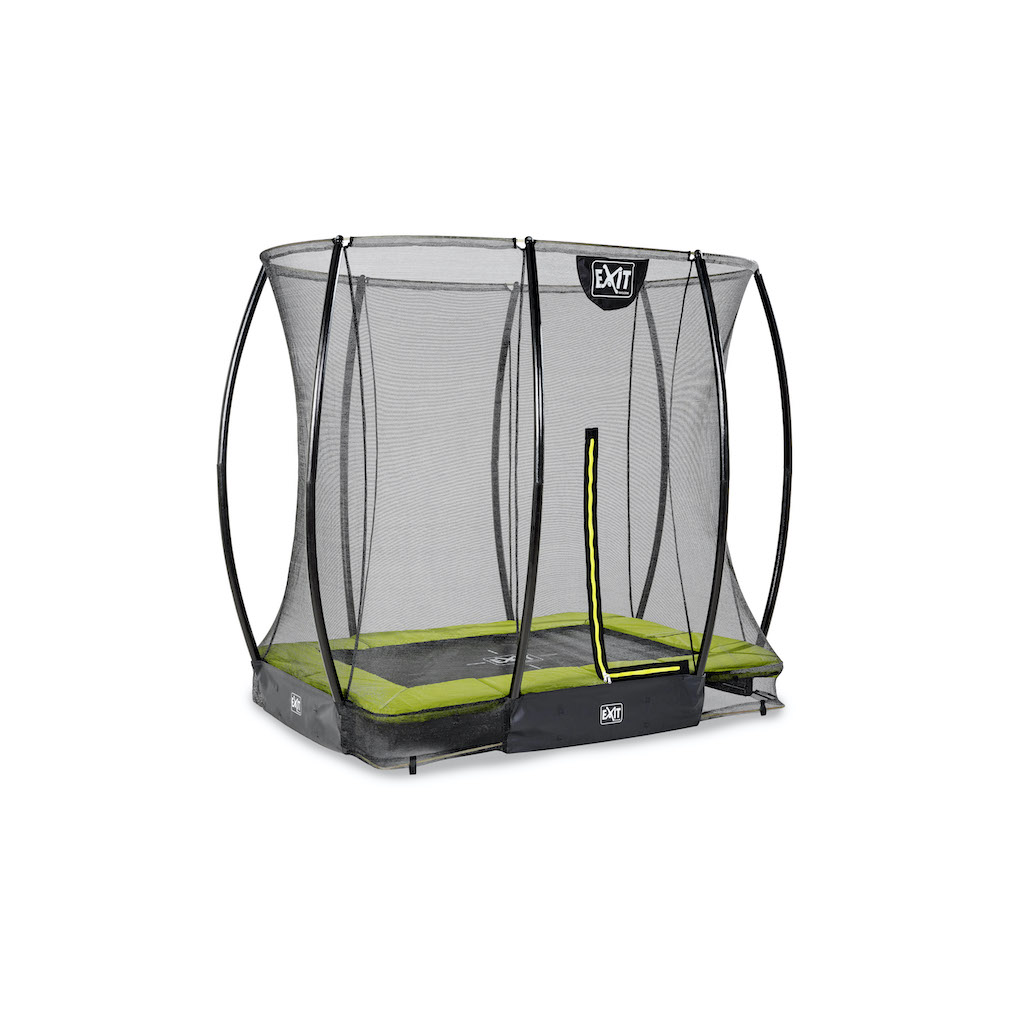 EXIT Silhouette trampoline enterré 153x214cm avec filet de sécurité - vert