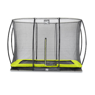 Trampoline de sol EXIT Silhouette 214x305cm avec filet de s&eacute;curit&eacute; - vert