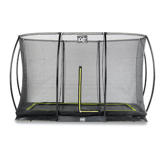 Trampoline de sol EXIT Silhouette 244x366cm avec filet de s&eacute;curit&eacute; - noir