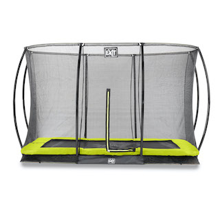 Trampoline de sol EXIT Silhouette 244x366cm avec filet de s&eacute;curit&eacute; - vert