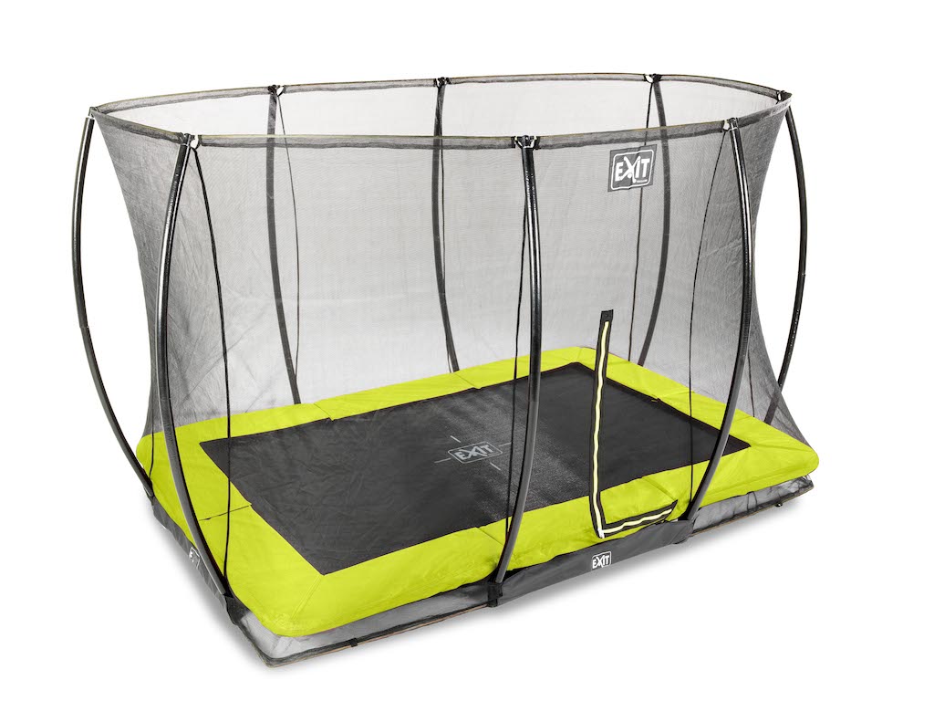 EXIT Silhouette trampoline enterré 244x366cm avec filet de sécurité - vert