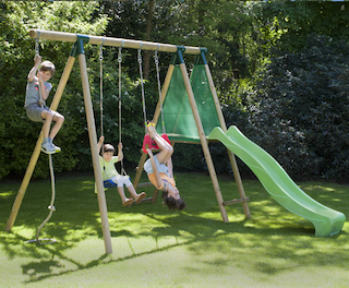 Leon air de jeux vert toboggan et accessoires