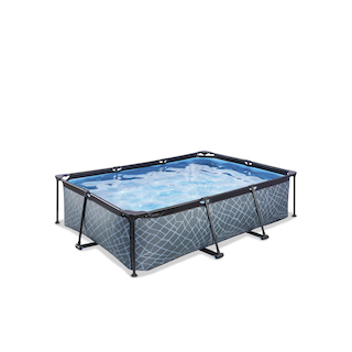 EXIT Stone pool 220x150x65cm avec pompe de filtration - gris