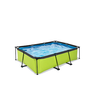 EXIT Piscine &agrave; la chaux 220x150x65cm avec pompe de filtration - vert