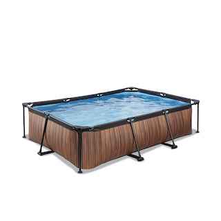 EXIT Piscine bois 300x200x65cm avec pompe filtrante - marron