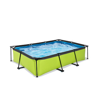 EXIT Piscine &agrave; la chaux 300x200x65cm avec pompe de filtration - vert