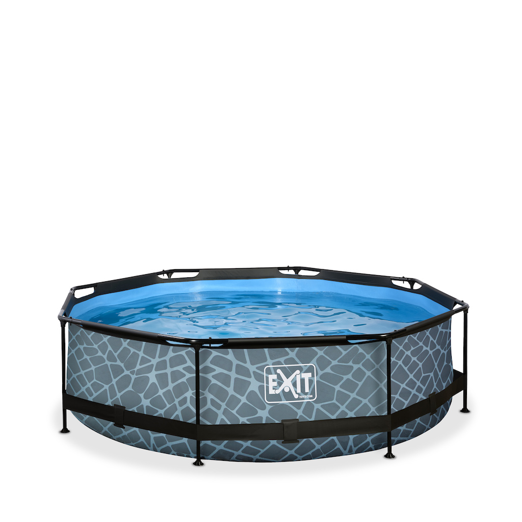 EXIT Stone piscine ø300x76cm avec pompe de filtration - gris