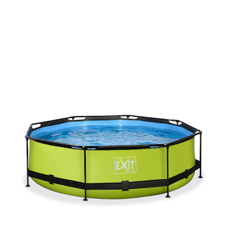 EXIT Piscine &agrave; la chaux ø300x76cm avec pompe de filtration - vert