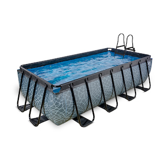 EXIT Stone piscine 400x200cm avec pompe de filtration - gris