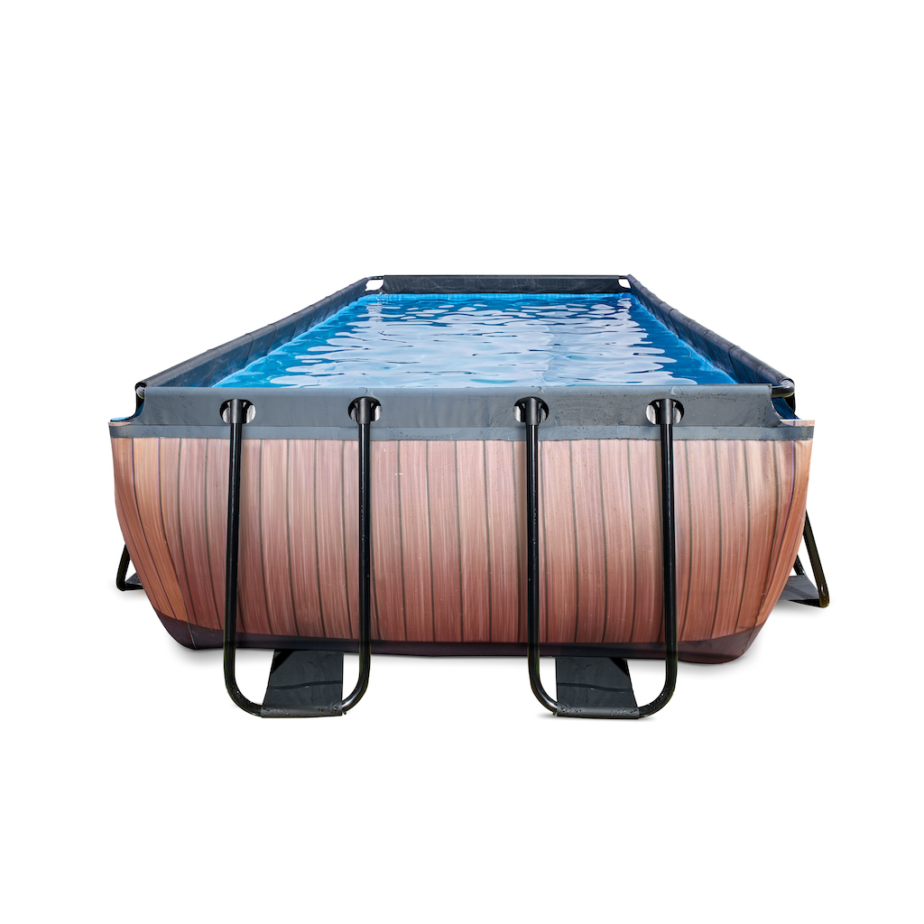 EXIT Piscine bois 400x200cm avec pompe filtrante - marron