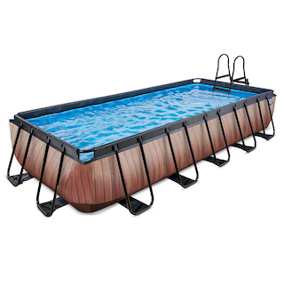 EXIT Piscine bois 540x250cm avec pompe filtrante - marron