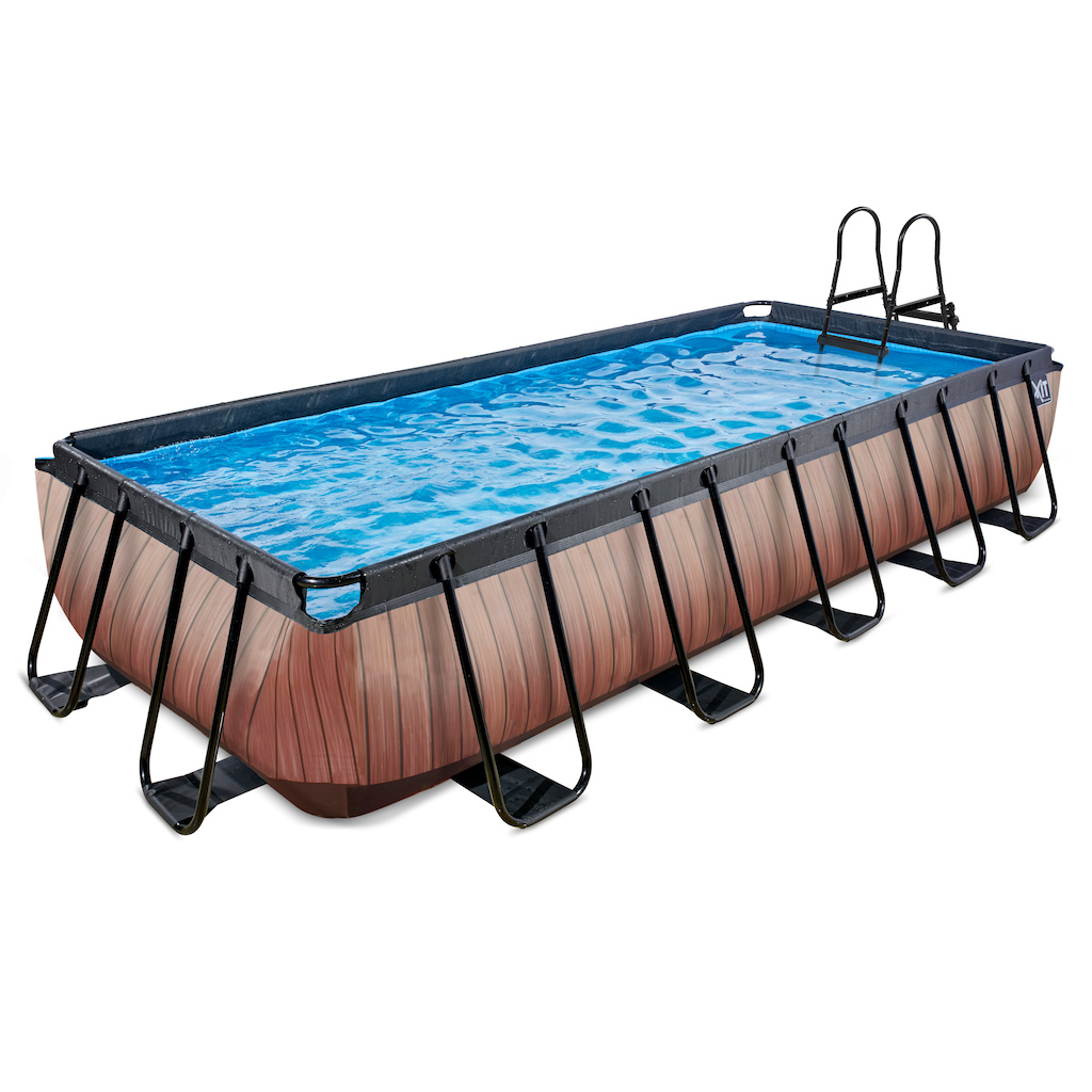 EXIT Piscine bois 540x250cm avec pompe filtrante - marron