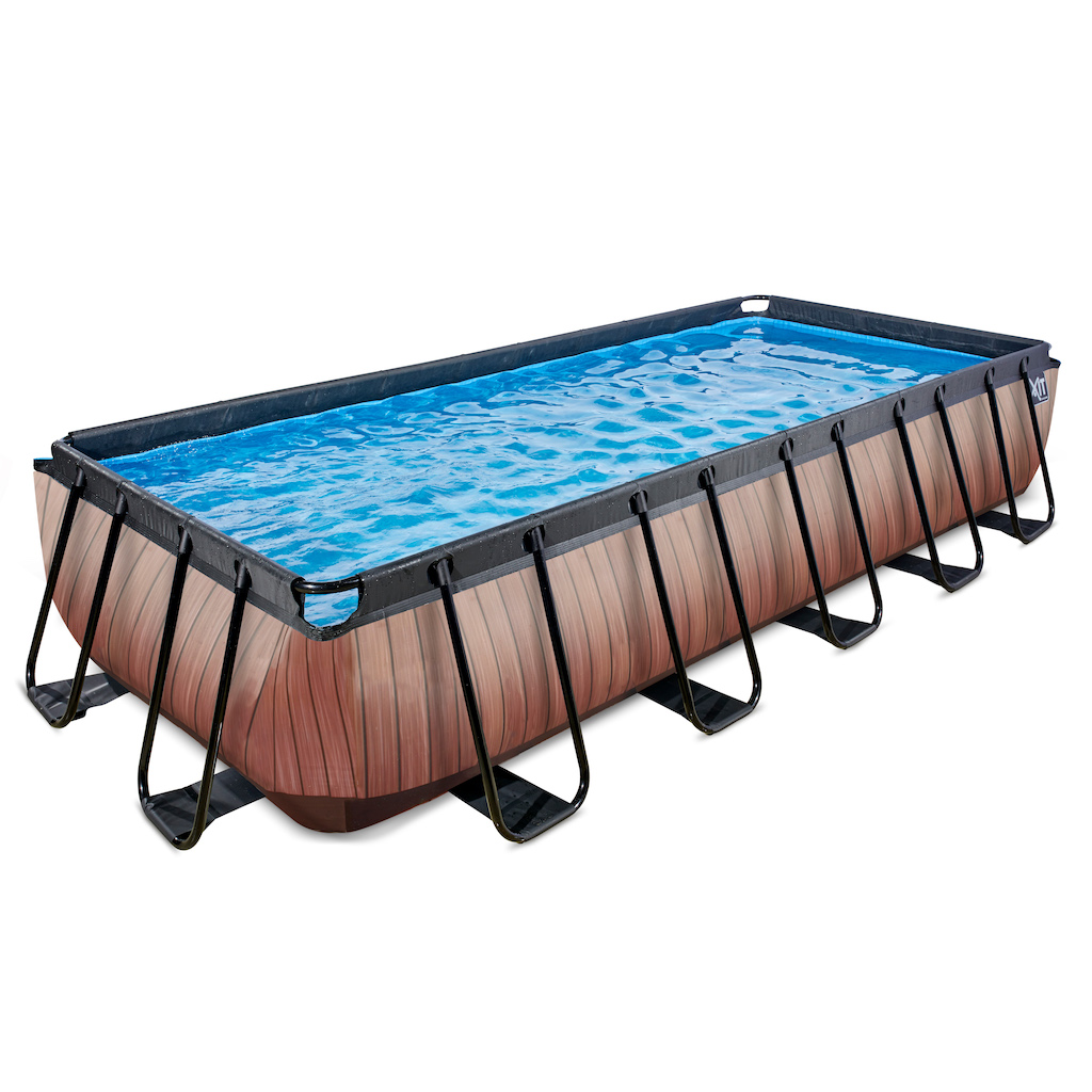 EXIT Piscine bois 540x250cm avec pompe filtrante - marron