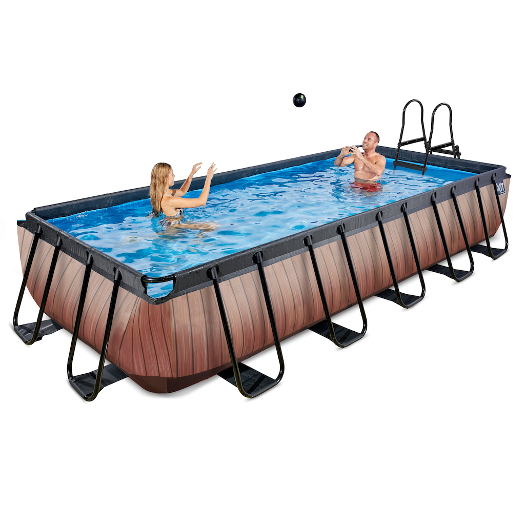 EXIT Piscine bois 540x250cm avec pompe filtrante - marron