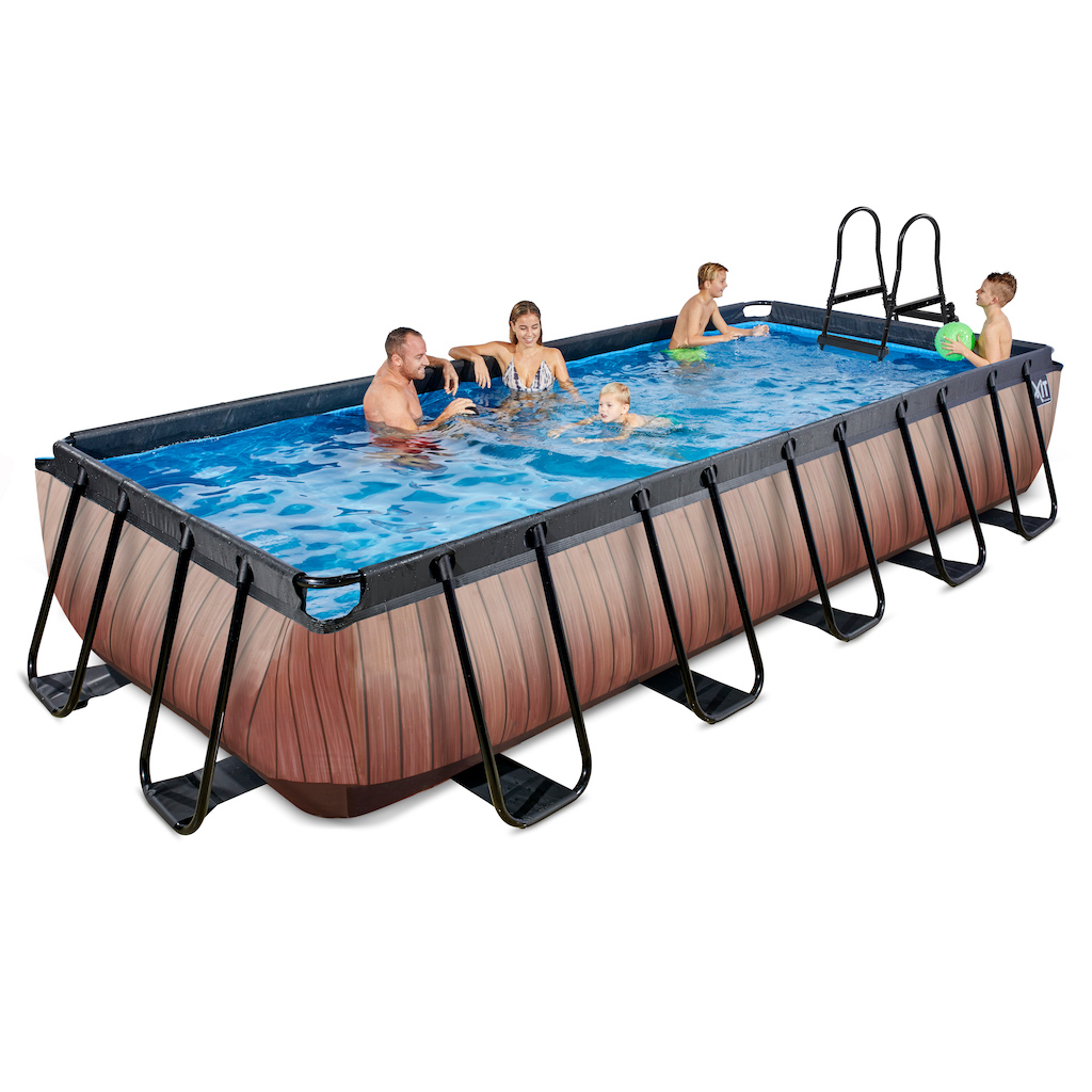 EXIT Piscine bois 540x250cm avec pompe filtrante - marron